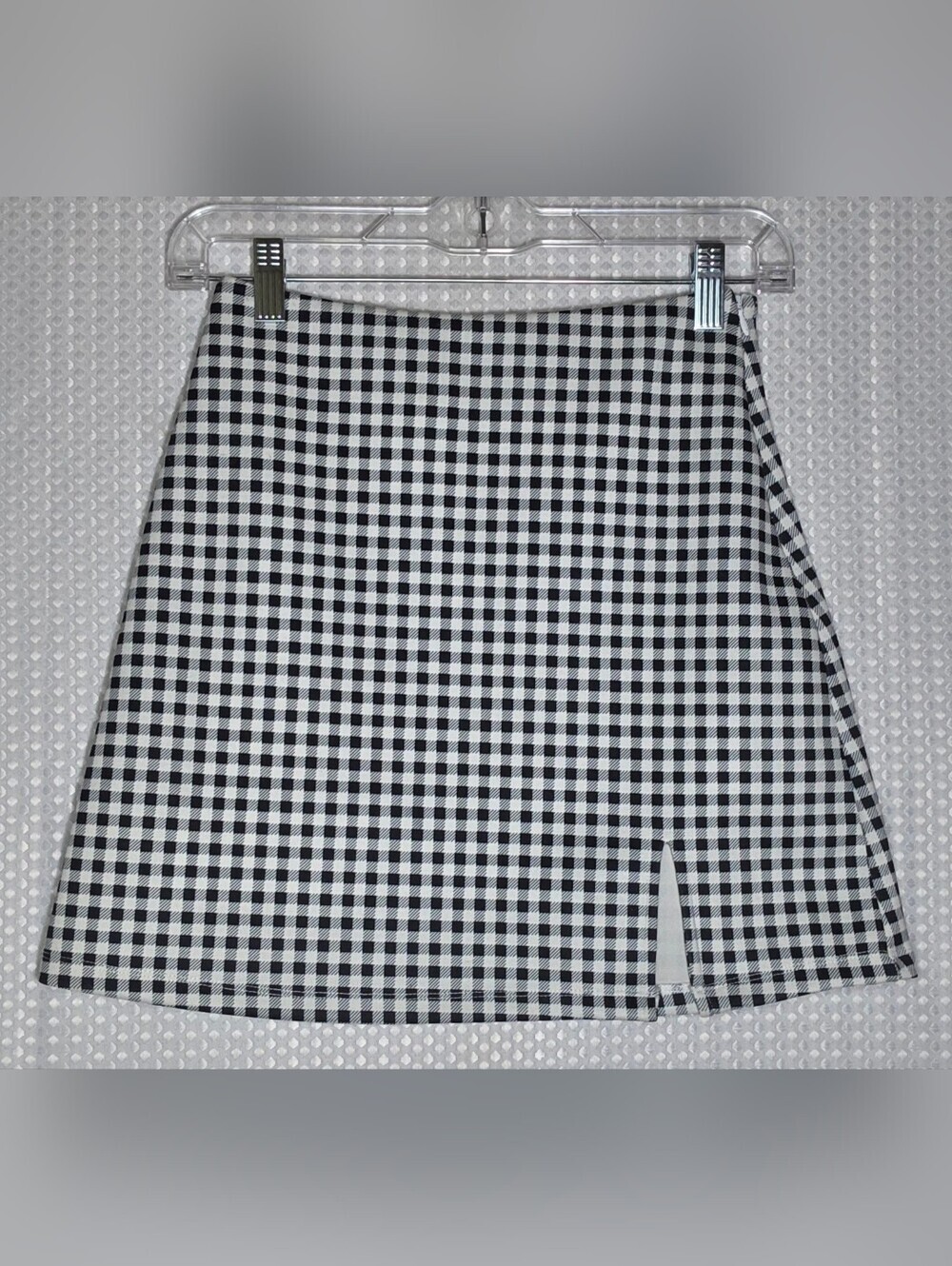 Princess Polly Gingham Mini Skirt Black White Preppy Chic Office Sz 2 - Picture 3 of 8